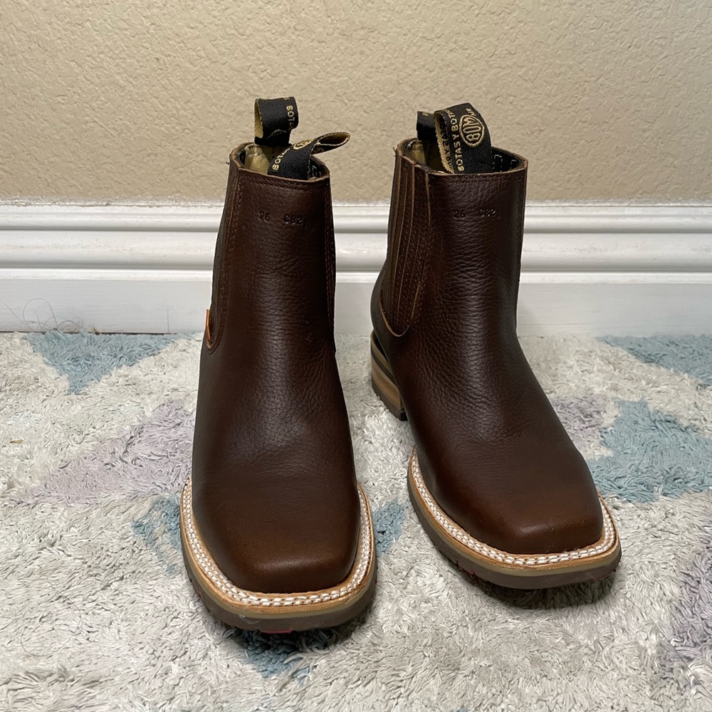 Western rodeó boot square toe - Picture 2 of 5